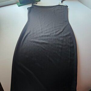 Sleek Black Bodycon Slip Dress